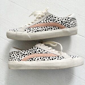 Madewell Sidewalk Low Top Spotted Calf Hair Lace Up Sneakers Size 8.5 EUC